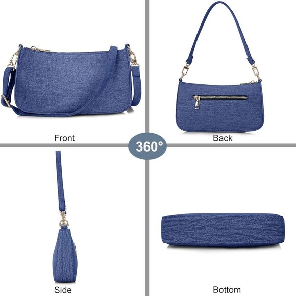 Vintage-Inspired Denim Clutch with Adjustable Straps - Ideal For Outings - Picture 2 of 7